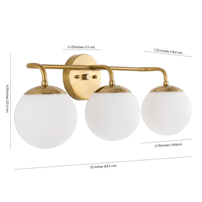 Meuble-lavabo moderne Globe en métal et verre dépoli avec éclairage LED, par JONATHAN Y