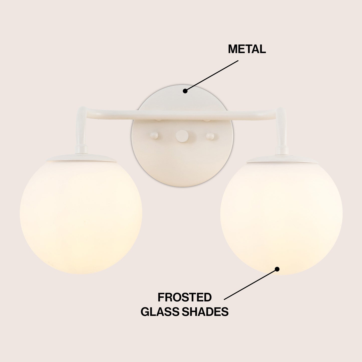 Meuble-lavabo moderne Globe en métal et verre dépoli avec éclairage LED, par JONATHAN Y