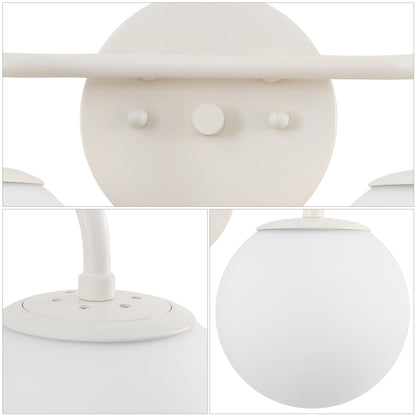 Meuble-lavabo moderne Globe en métal et verre dépoli avec éclairage LED, par JONATHAN Y