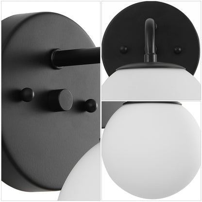 Meuble-lavabo moderne Globe en métal et verre dépoli avec éclairage LED, par JONATHAN Y