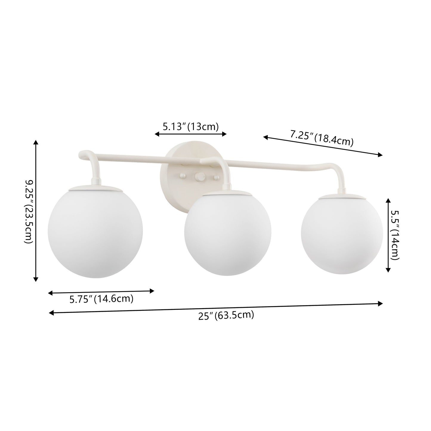 Meuble-lavabo moderne Globe en métal et verre dépoli avec éclairage LED, par JONATHAN Y