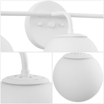 Meuble-lavabo moderne Globe en métal et verre dépoli avec éclairage LED, par JONATHAN Y