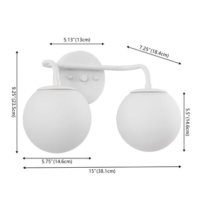Meuble-lavabo moderne Globe en métal et verre dépoli avec éclairage LED, par JONATHAN Y