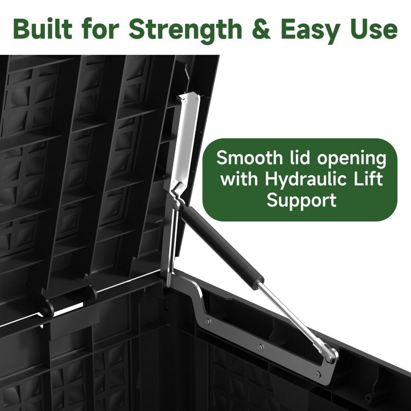 Coffre de rangement extérieur en résine avec serrure