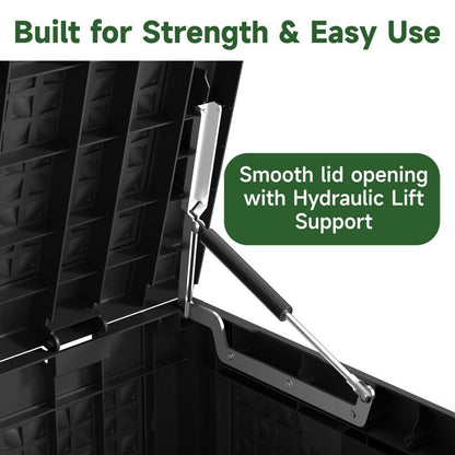 Coffre de rangement extérieur en résine avec serrure