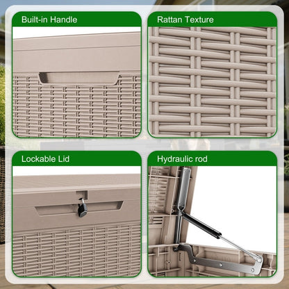 Coffre de rangement extérieur en résine avec serrure