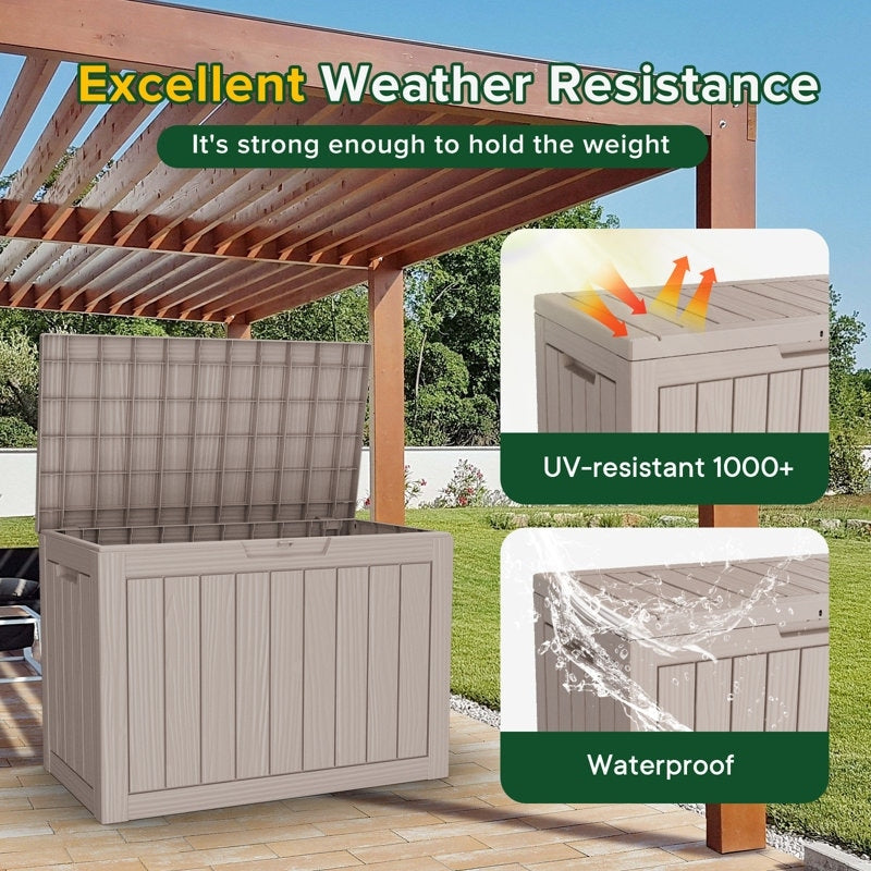 Coffre de rangement extérieur en résine avec serrure