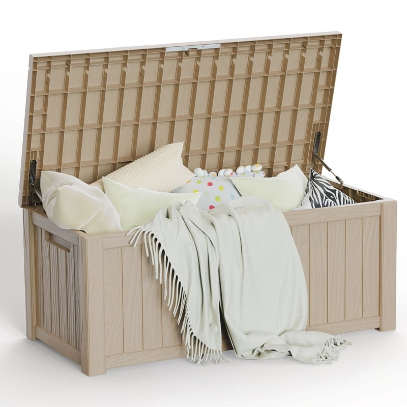 Coffre de rangement extérieur en résine avec serrure