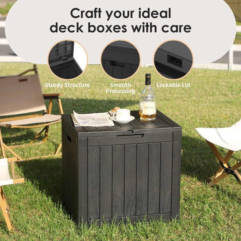 Coffre de rangement extérieur en résine avec serrure