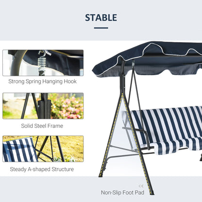 Balançoire de jardin Outsunny pour 3 personnes