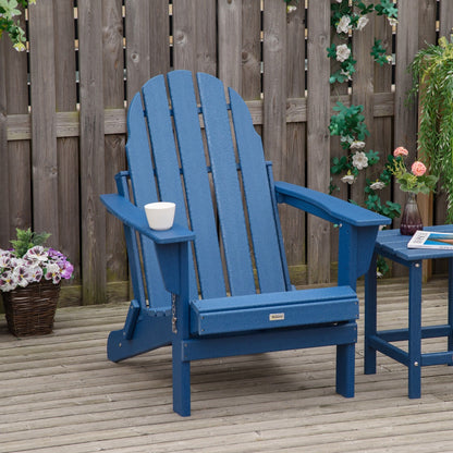 Chaise pliante Adirondack Outsunny, chaises de plage pliantes en plastique PEHD pour terrasse et jardin