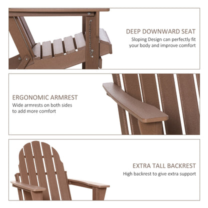 Chaise pliante Adirondack Outsunny, chaises de plage pliantes en plastique PEHD pour terrasse et jardin