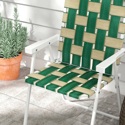 Ensemble de 4 chaises pliantes de patio Outsunny, chaises de camping classiques, chaises de jardin portables pour le camping