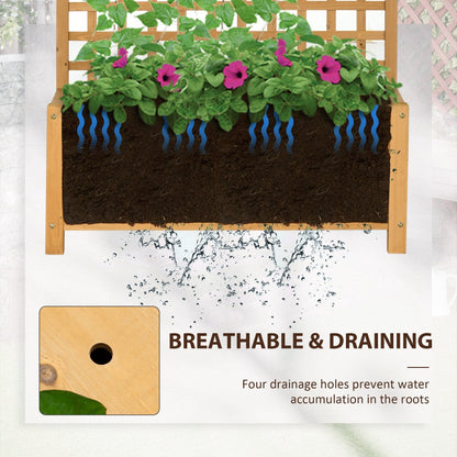 Jardinière en bois Outsunny avec treillis, plate-bande surélevée pour plantes grimpantes avec trous de drainage et toit