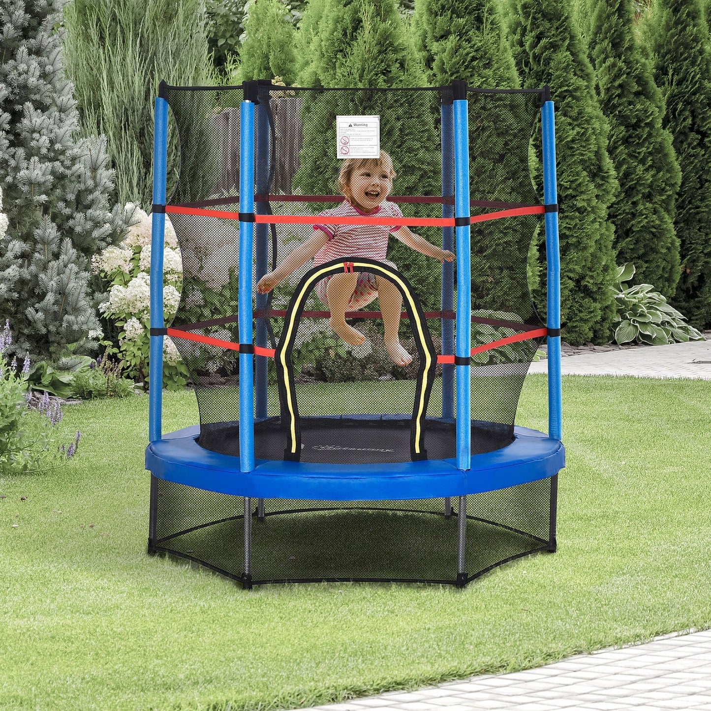 Trampoline Outsunny pour enfants de 1,5 m de diamètre avec filet, pour l'intérieur et l'extérieur, de 3 à 6 ans