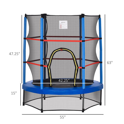 Trampoline Outsunny pour enfants de 1,5 m de diamètre avec filet, pour l'intérieur et l'extérieur, de 3 à 6 ans