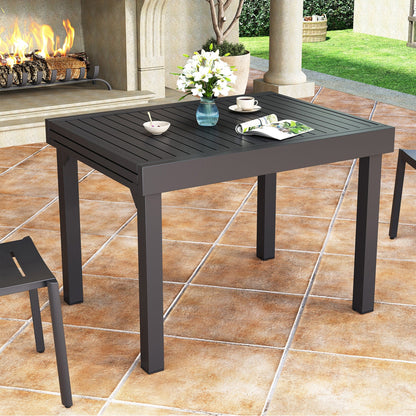 Ensemble de salle à manger d'extérieur en aluminium Pellebant 5/7/9 pièces avec table extensible et chaises empilables