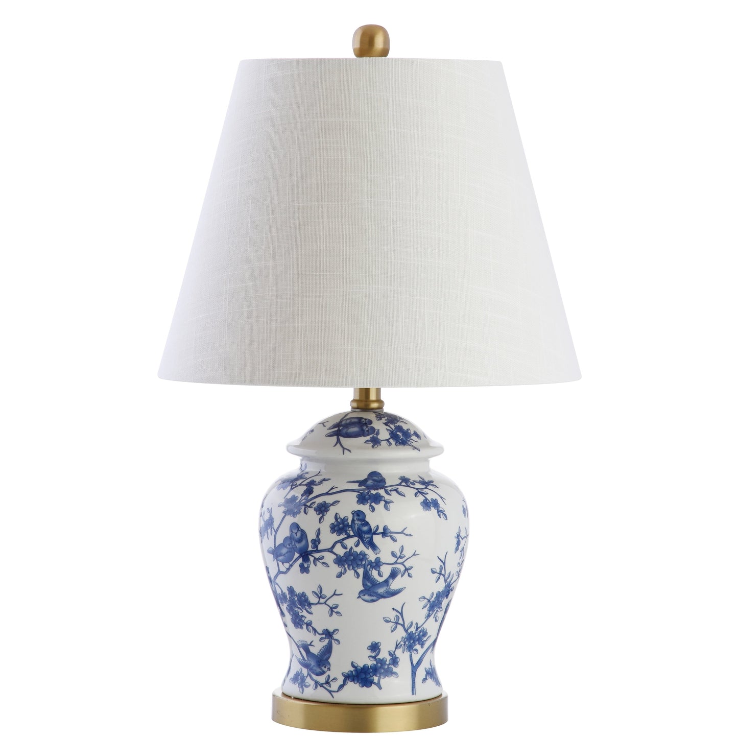 Lampe de table LED Penelope 22 Chinoiserie, bleu/blanc, par JONATHAN Y