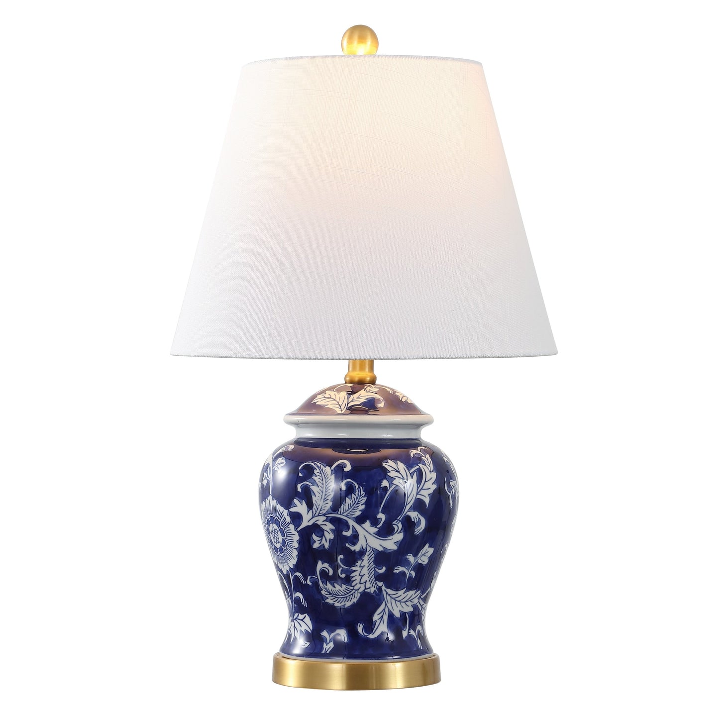Lampe de table LED Penelope 22 Chinoiserie, bleu/blanc, par JONATHAN Y