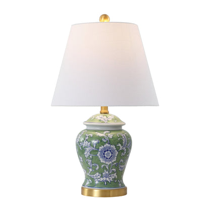 Lampe de table LED Penelope 22 Chinoiserie, bleu/blanc, par JONATHAN Y