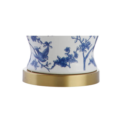 Lampe de table LED Penelope 22 Chinoiserie, bleu/blanc, par JONATHAN Y