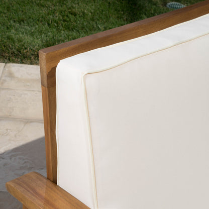 Ensemble de canapés d'extérieur Perla 7 pièces en bois d'acacia avec coussin par Christopher Knight Home