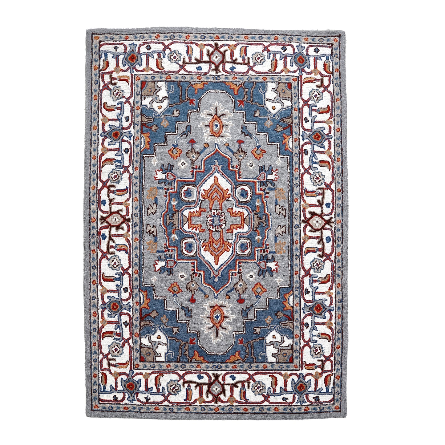 Tapis persan traditionnel en laine, fait main, motif floral George Towne Living