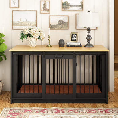 Cage pour chien élégante et robuste avec renfort en tube de fer