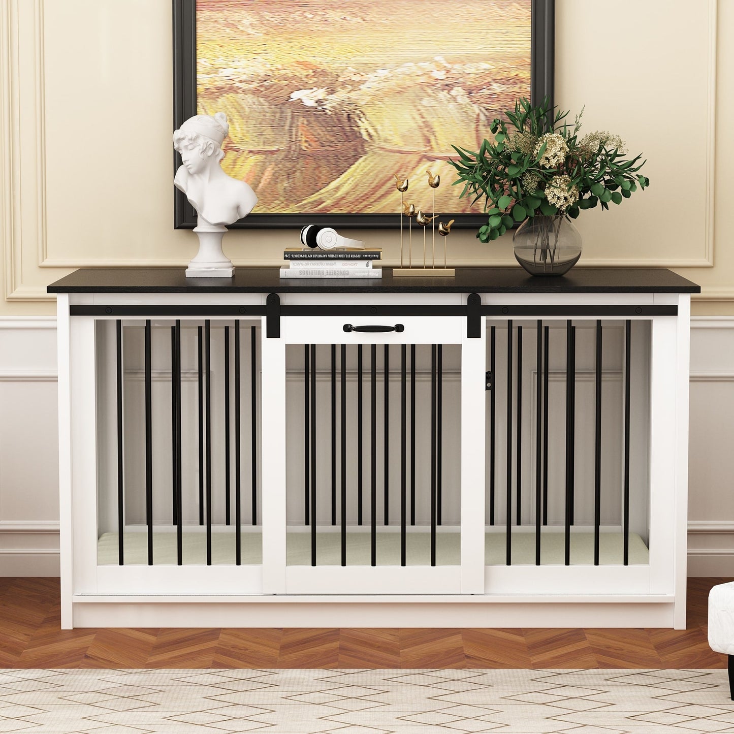 Cage pour chien élégante et robuste avec renfort en tube de fer