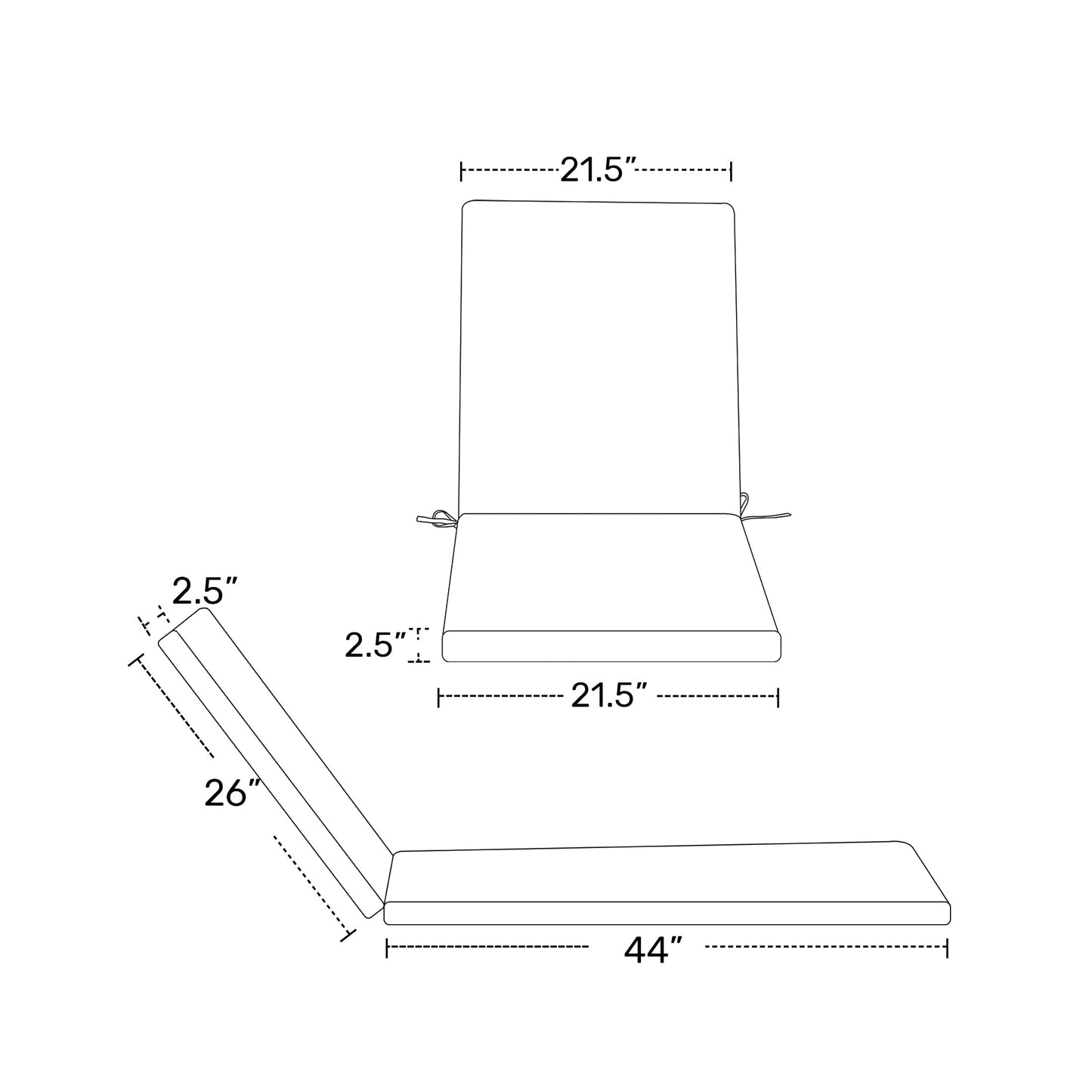 Coussins de chaise longue d'extérieur Polytrends résistants à la décoloration et toutes saisons (lot de 2)
