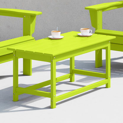 Table basse rectangulaire d'extérieur Polytrends Laguna en PEHD, résistante aux intempéries