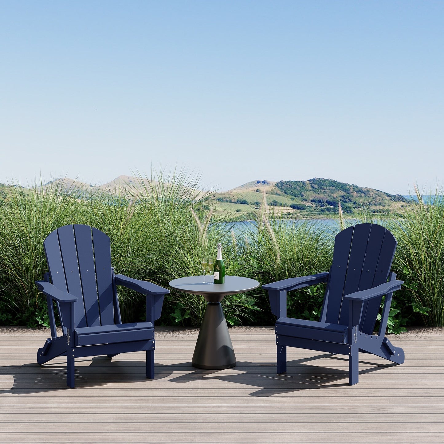 Chaises pliantes Adirondack Polytrends Laguna résistantes aux intempéries (lot de 2)