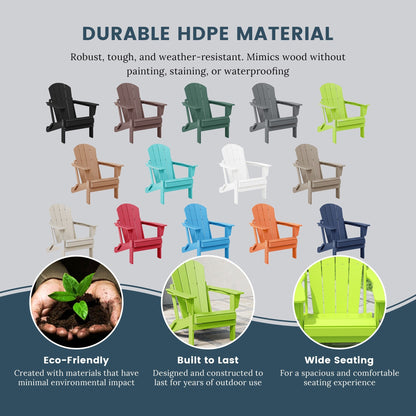 Chaises pliantes Adirondack Polytrends Laguna résistantes aux intempéries (lot de 4)