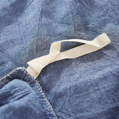 Ensemble de housse de couette réversible en coton à pompons