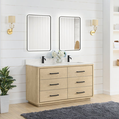 Meuble-lavabo Porto avec dessus en quartz blanc sans miroir