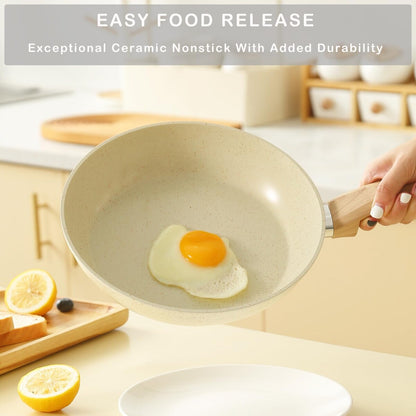 Ensemble de casseroles et poêles antiadhésives en céramique Ensemble de cuisine antiadhésive avec poêle à frire, casserole, sauteuse, cocotte