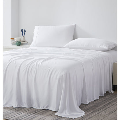 Ensemble de draps 4 pièces de luxe en viscose de bambou 100 % de qualité supérieure, poches extra profondes de 53 cm (21 pouces).