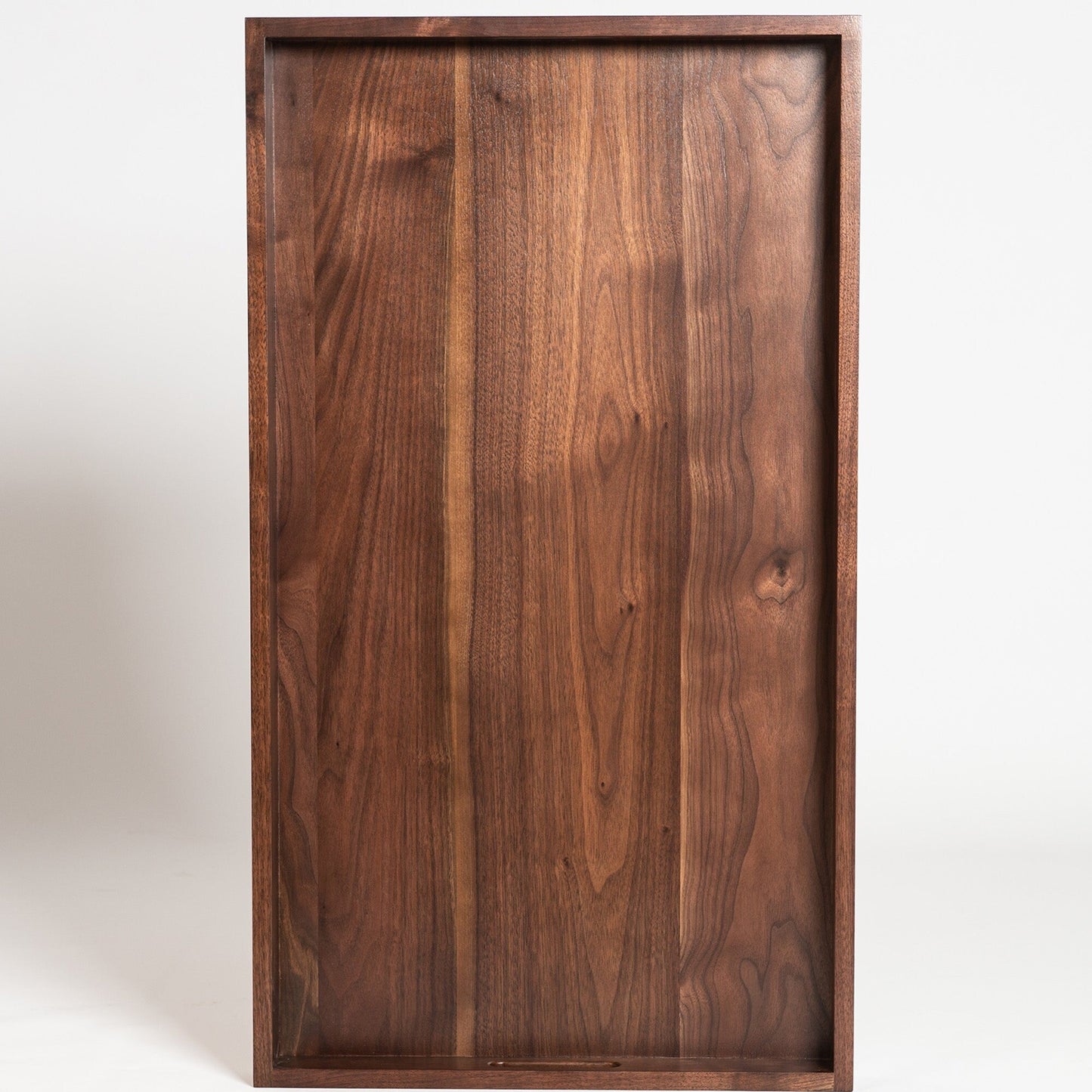 Plateau de service rectangulaire KINWELL en bois de noyer noir, style ottoman