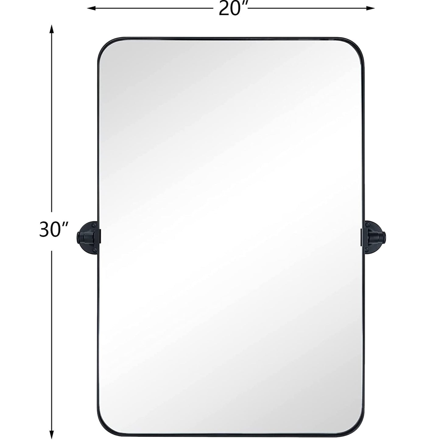 Miroir mural rectangulaire pivotant et inclinable en métal TEHOME Jonathan