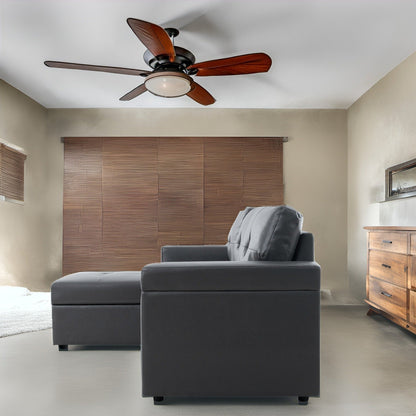 Canapé sectionnel réversible avec lit gigogne, méridienne avec rangement dissimulé, pieds durables,