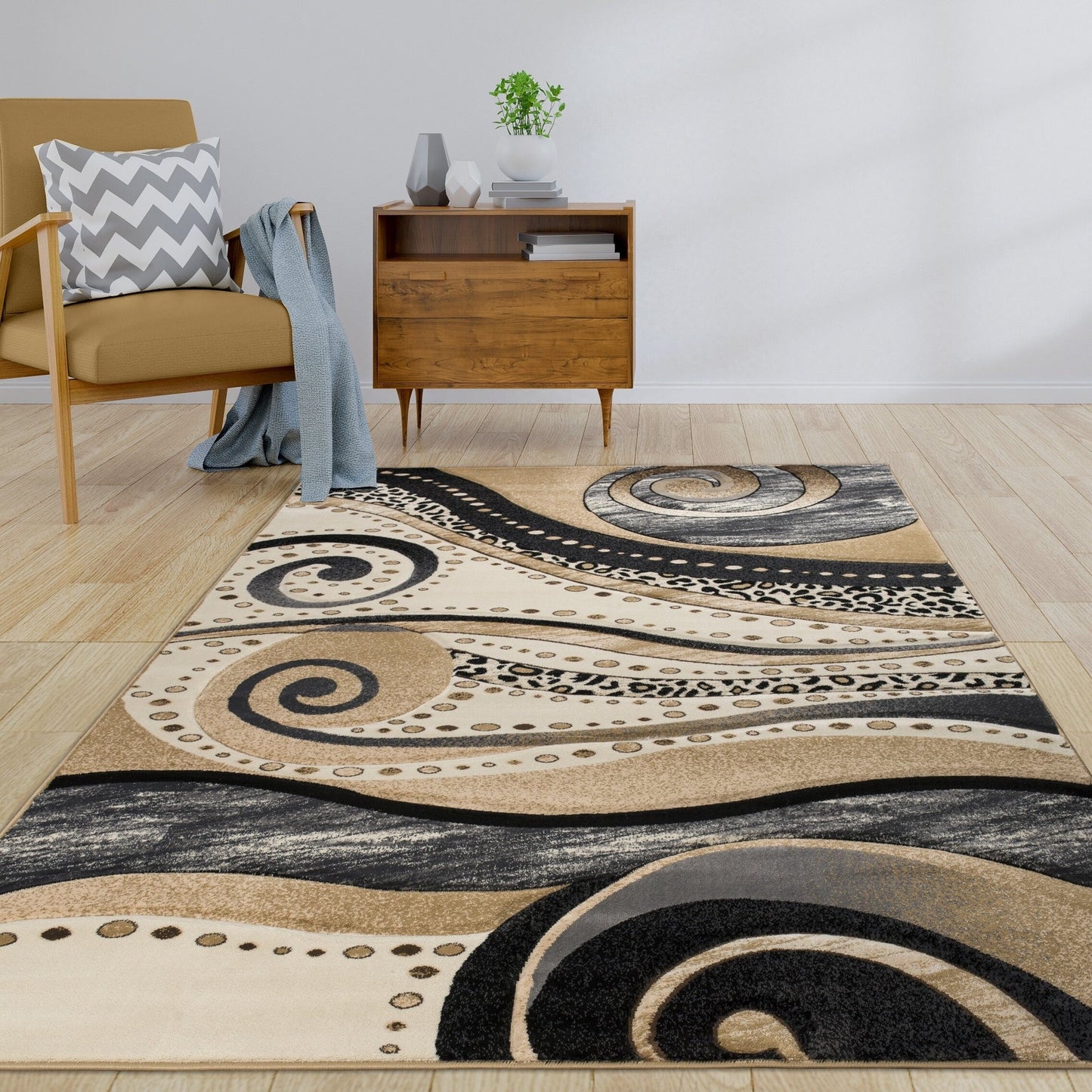 Tapis Rhodes Collection Abstract Swirl
