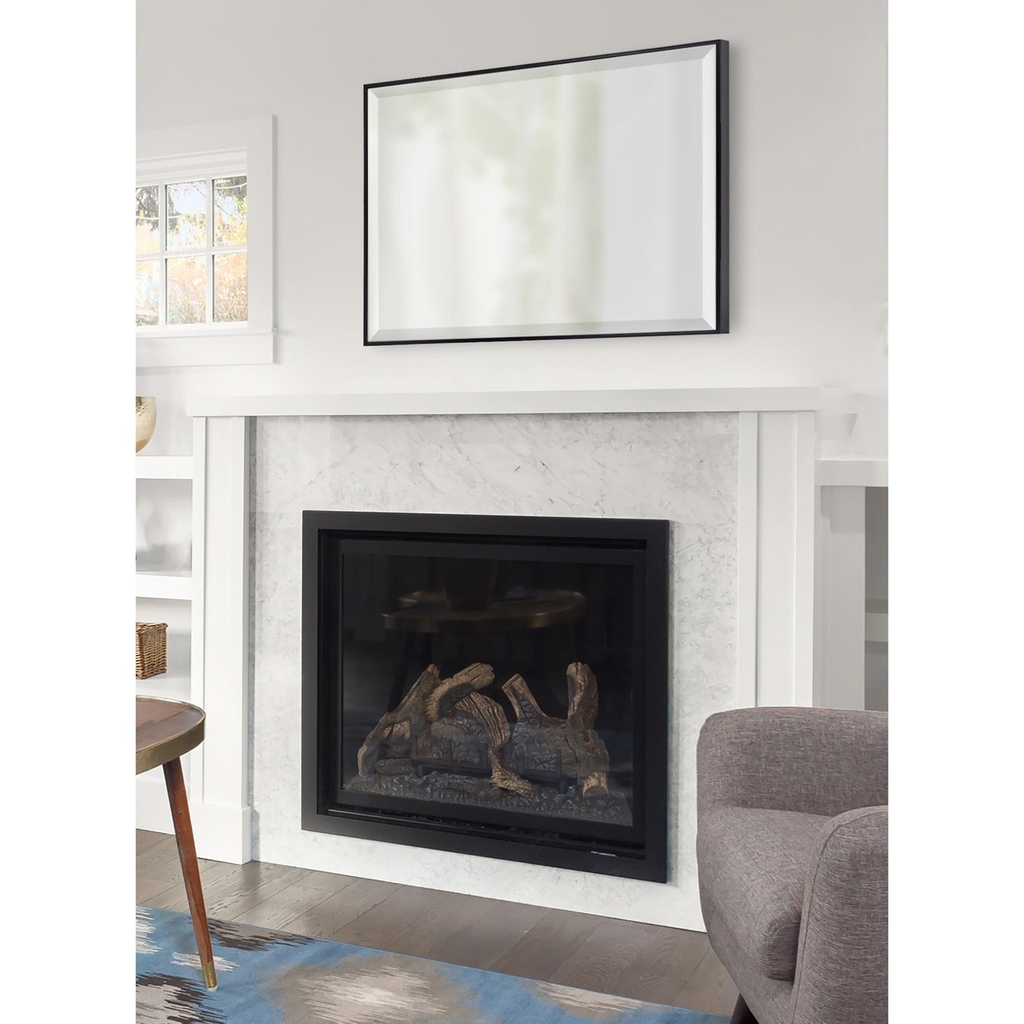 Miroir mural décoratif encadré Rhodes