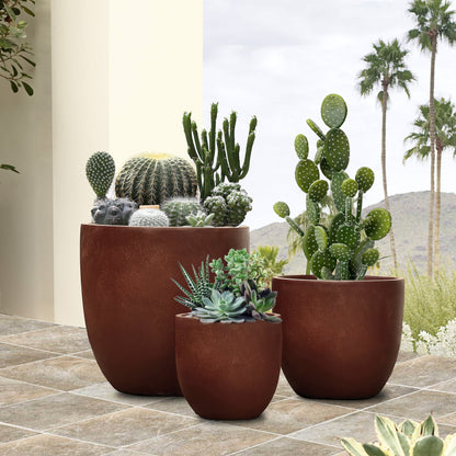 Pot de fleurs conique rond en oxyde de magnésium (MgO), pour intérieur et extérieur