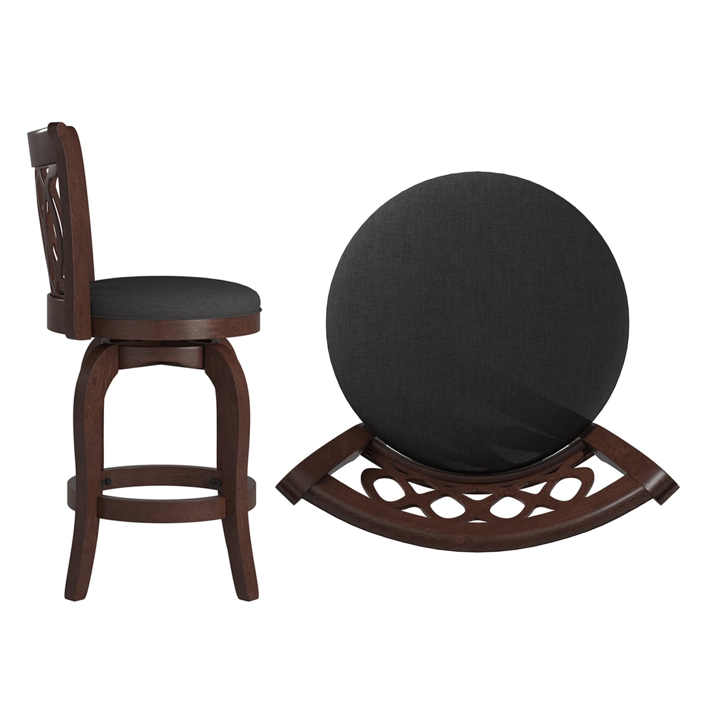 Tabouret de bar pivotant à dossier ajouré Rovinj