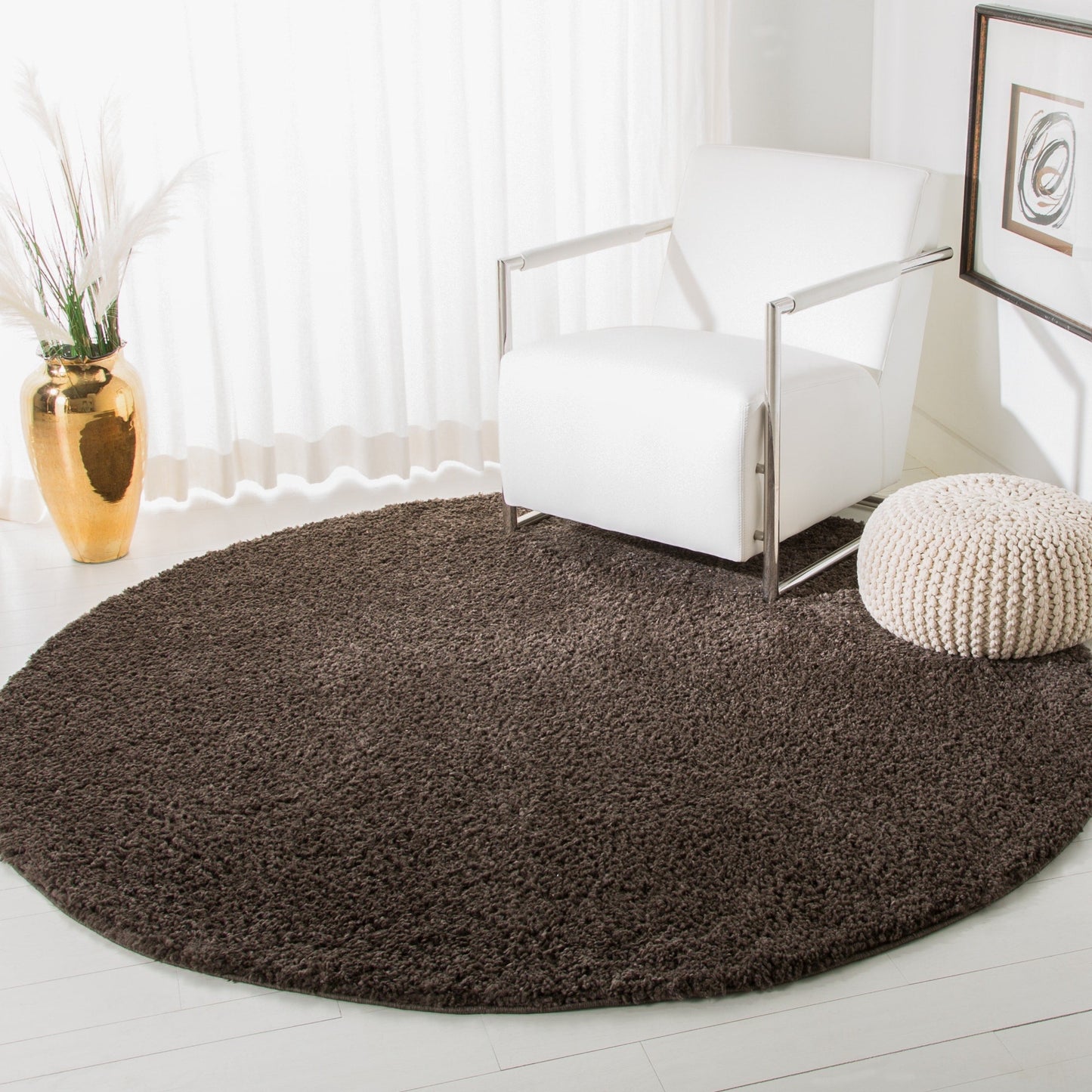 Tapis SAFAVIEH August Wilhelma Shag uni de 3 cm d'épaisseur