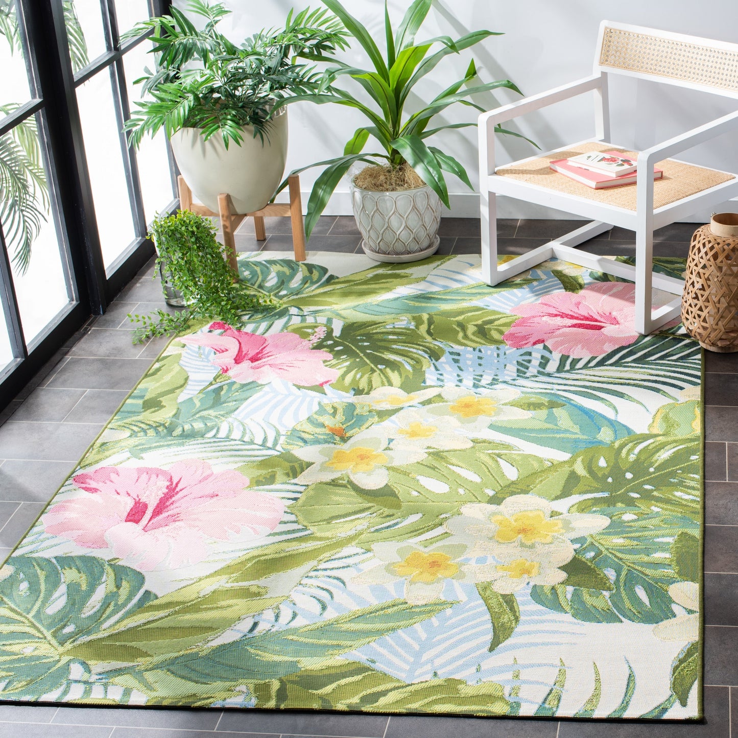 Tapis d'intérieur/extérieur tropical imperméable SAFAVIEH Barbados Agustina