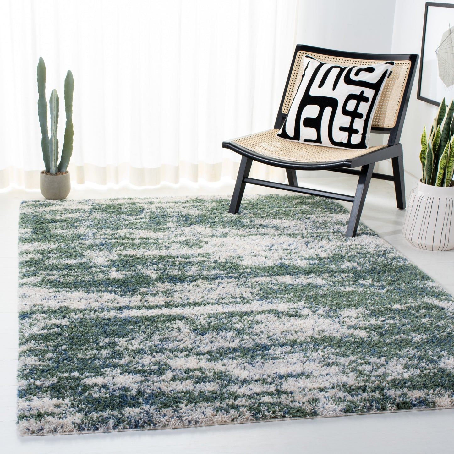 Tapis berbère Shag Tikvah moderne SAFAVIEH de 3 cm d'épaisseur