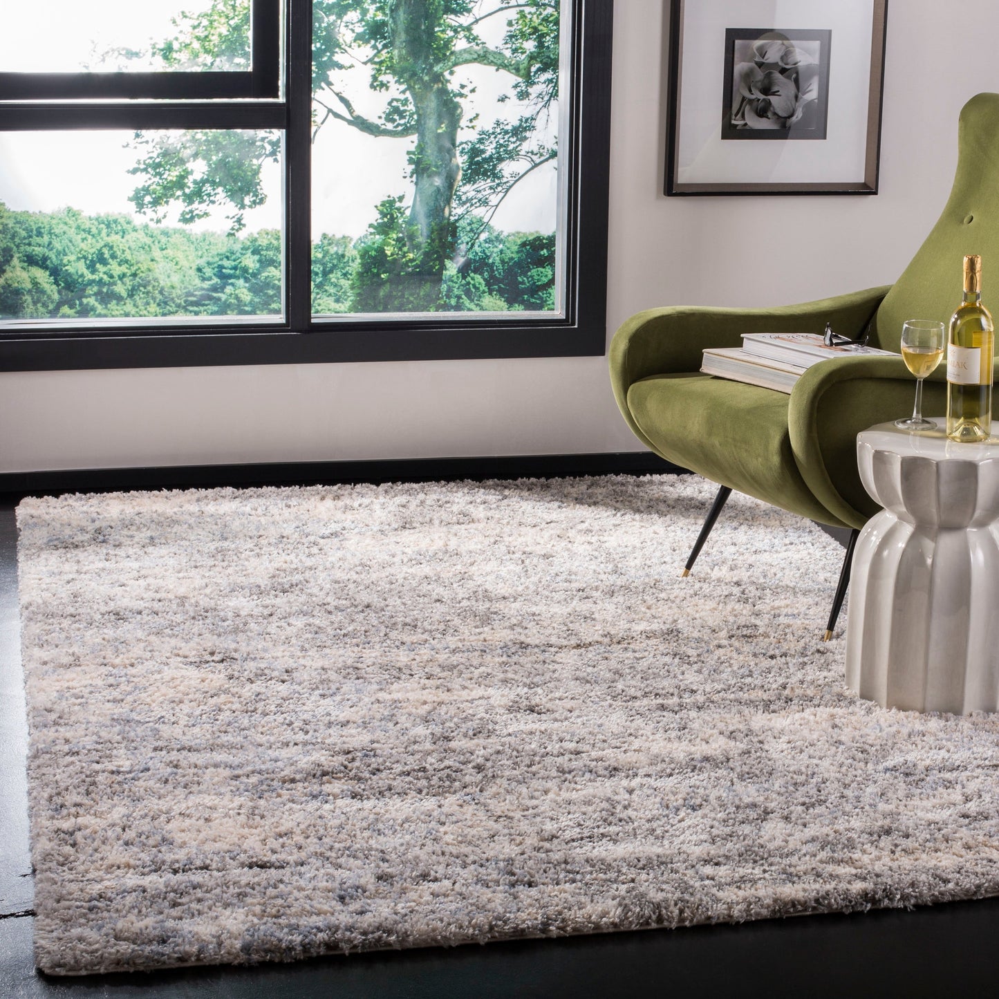 Tapis berbère Shag Tikvah moderne SAFAVIEH de 3 cm d'épaisseur