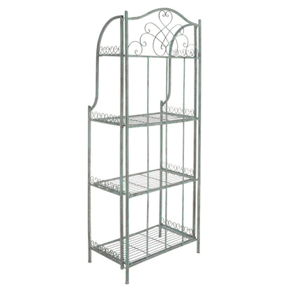 Étagère de boulangerie d'extérieur à 4 niveaux en fer forgé victorien SAFAVIEH Bryn - 25 po L x 15 po P x 63 po H - 25L x 15P x 63H