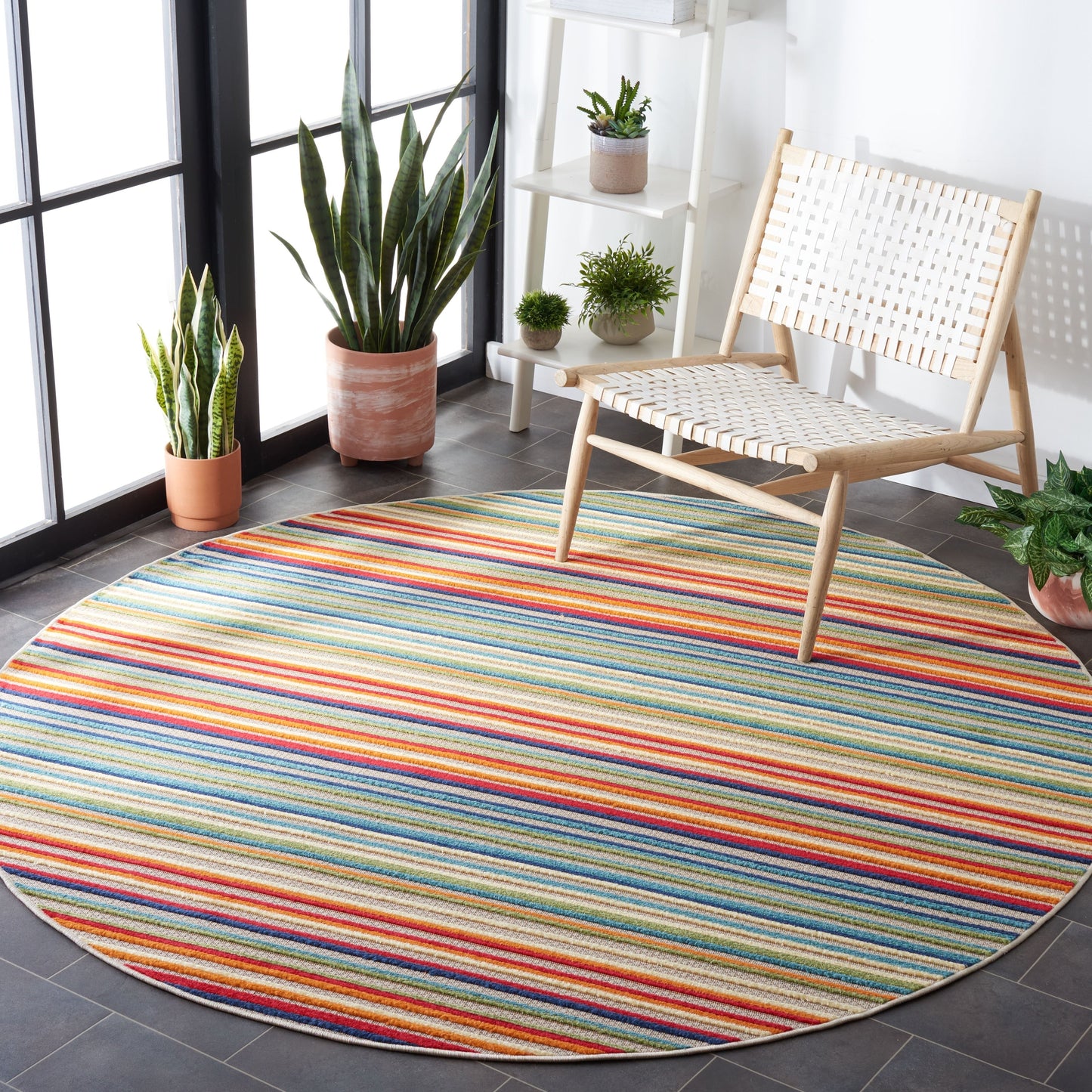 Tapis de patio imperméable à rayures SAFAVIEH Cabana Gafia pour intérieur/extérieur